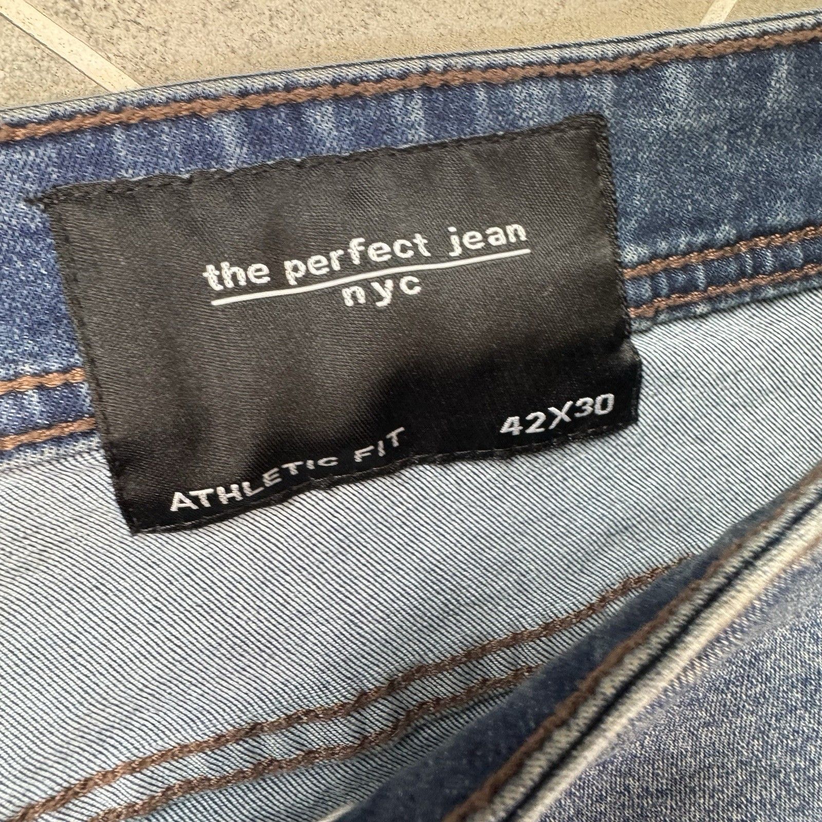 The Perfect Jean Nyc Og Stretch Athletic Fit Jeans Mens 42x30 Admiral — image 7 of 8